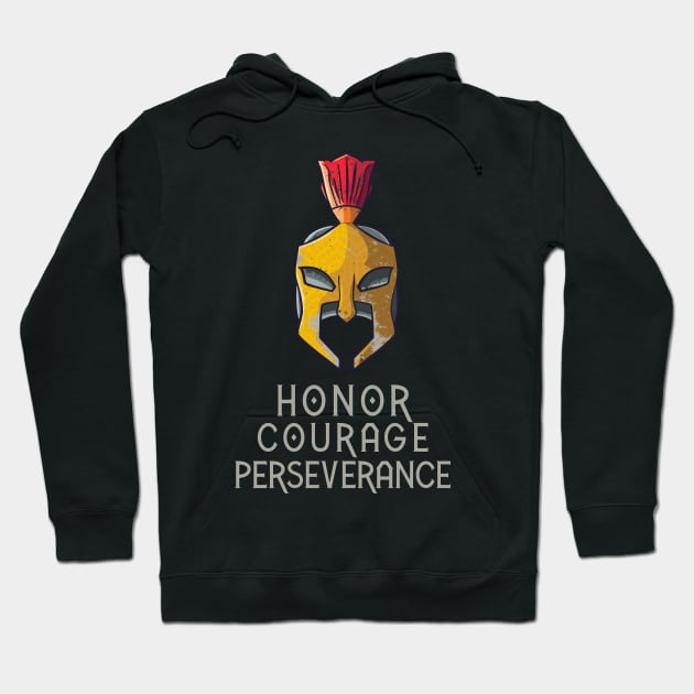 Spartan Honor Courage Perseverance Hoodie by Foxxy Merch